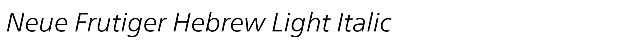 Neue Frutiger Hebrew Light Italic image